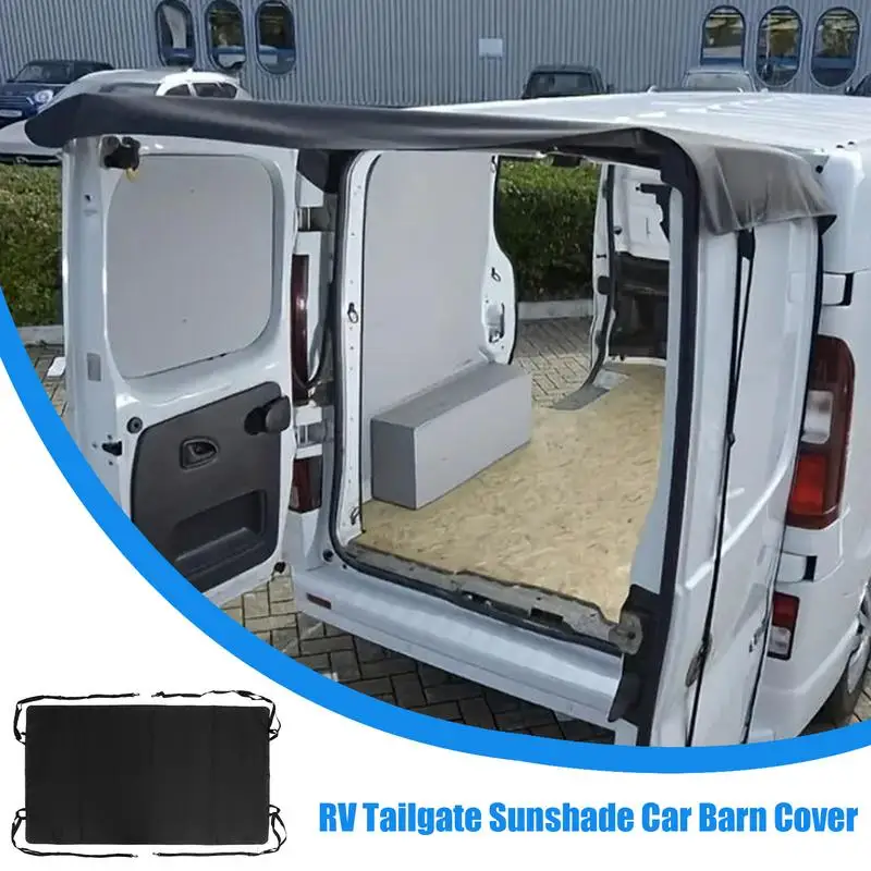 RV Rear Sunshield Tailgate Net Sunshade Camping Awning Canopy Enhanced Shade & Privacy Rear Tent Screen For SUV RV Car