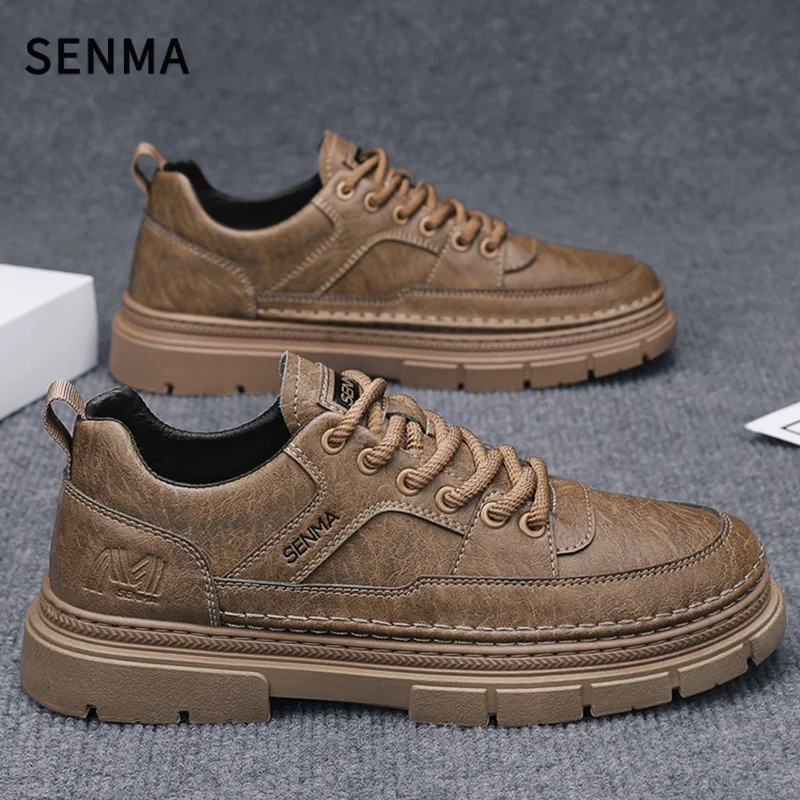 

SENMA Мужская повседневная кожаная обувь Мужская рабочая обувь 2025 Новая деловая повседневная обувь Износостойкая удобная спортивная обувь Нескользящая