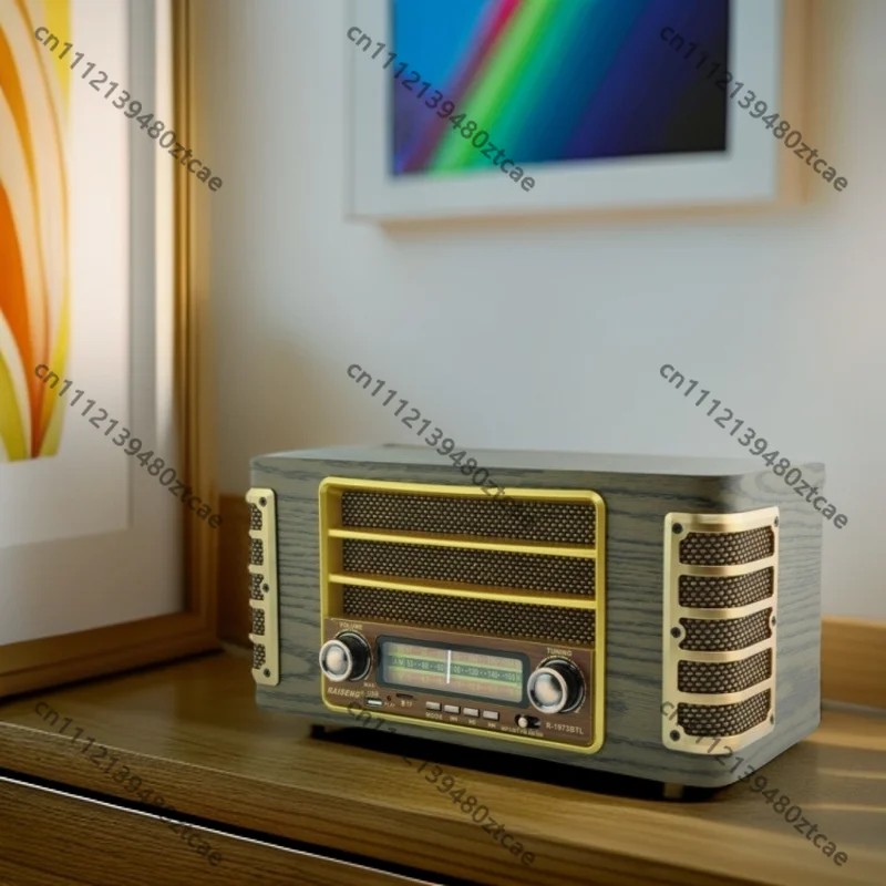 Vintage Desktop Radio Bluetooth Stereo FM MW SW Receiver Support U Disk Audio Player For Seniors