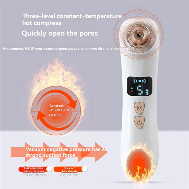 A05G-Blackhead Sucker Deep Clean Machine Heating Type Acne Remover Blackheads Heated Face