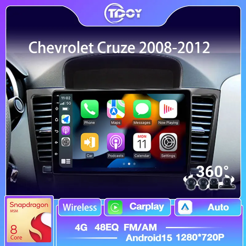 

9inch Car Audio Carplay Android Auto Wireless 8 Core Car Stereo For Chevrolet Cruze 2008-2012 Autoradio wifi gps Car Autoradio