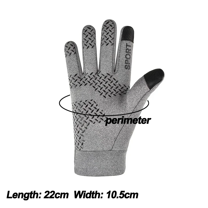 Full Fingers Men Winter Waterproof Cycling Gloves Outdoor Sports Ski Running Motorcycle Touch Screen Fleece Gloves Non-Slip Warm