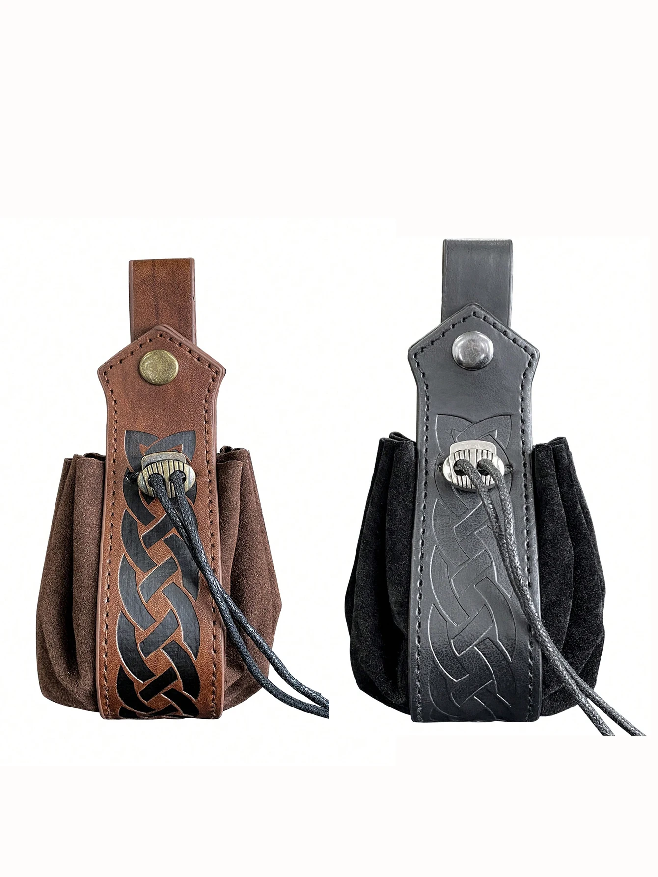 Mittelalterliche Vintage-Hüfttasche, Gürteltasche, PU-Leder, Punk, Wikinger, Vintage-Kordelzug, tragbare Geldbörse, Mann und Frau, Kostümzubehör