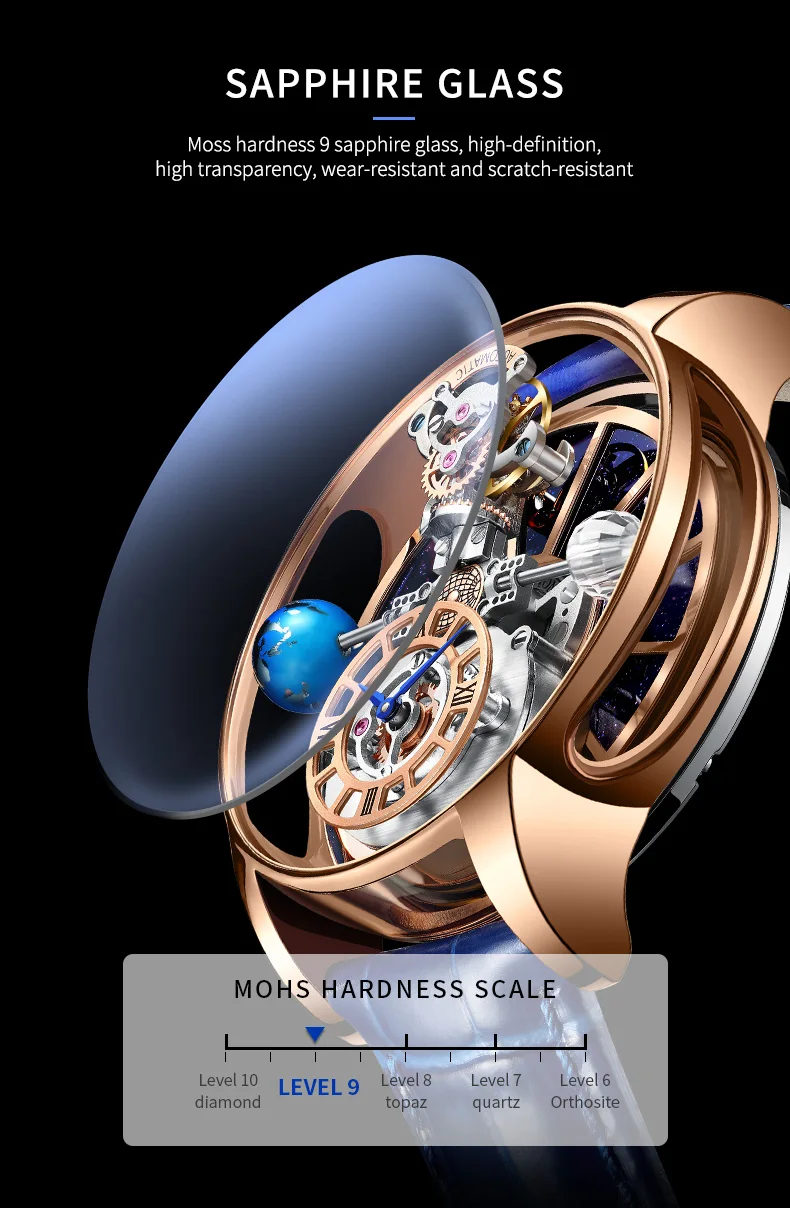 PINDU New Jacob Co Astronomia Celestial SeriesTourbillon Watch Men The Transparent Design Looks Like Dragon Roaming Man Watches