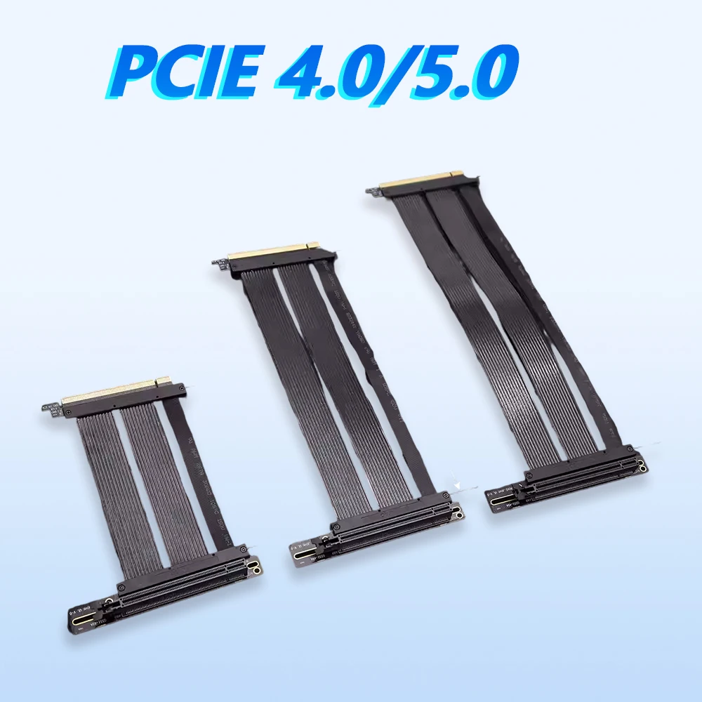 

PCIE 5.0 4.0 X16 Graphics Card Extension Cable 270 Degree Anti Right Angle for RTX4090 A100 H100 GEN5/4 Dedicated 217E V1/V2