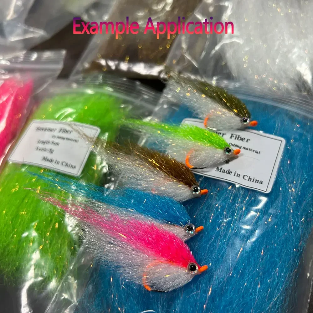 Bimoo 5 g/paczka 9 cm/3,54 cala długi, obcisły Streamer włókno Flash mieszanka słonowodne Streamer przynęta ryba Minnow pstrąg materiał do wiązania much — zdjęcie 6