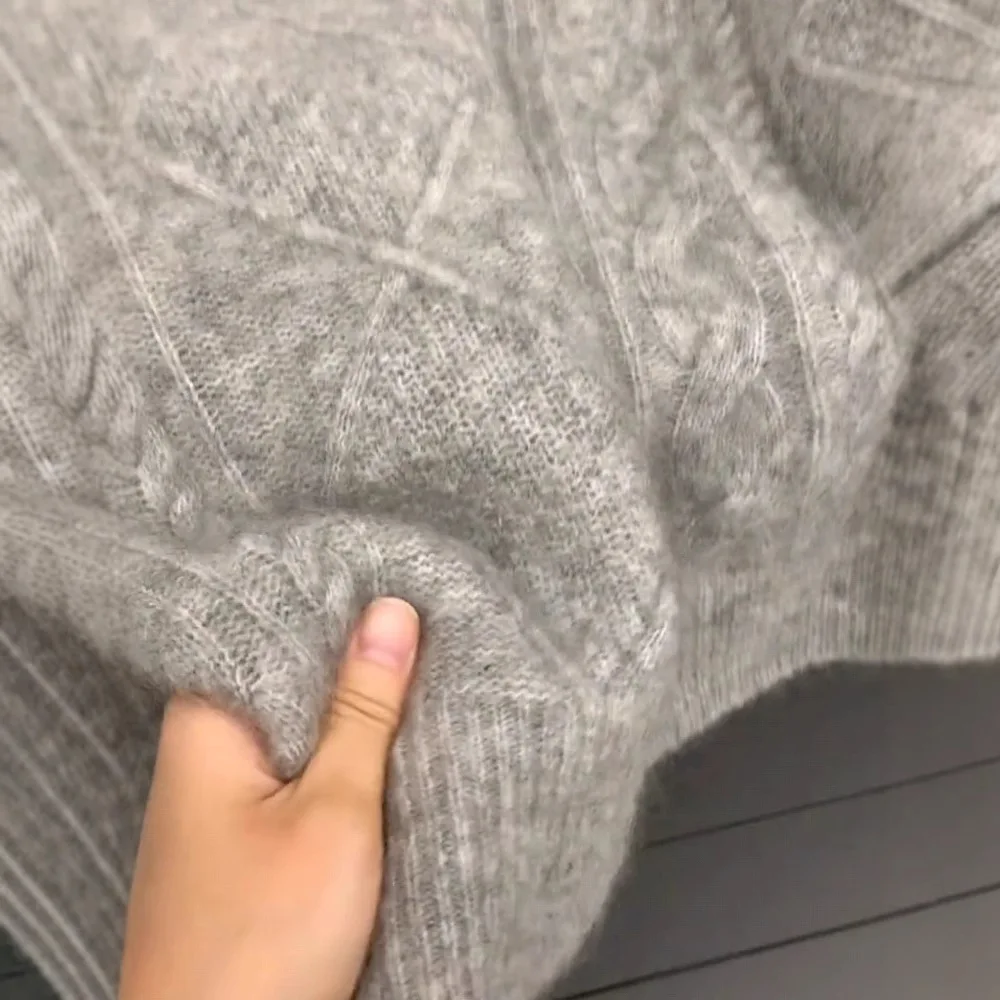 2025 Autunno Donna Pullover lavorato a maglia Maglioni Y2k Maglioni Cavo lavorato a maglia Girocollo Maniche lunghe Girocollo Allentato Office Lady Casual