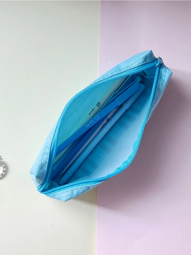 Bolsa de papelería creativa para Piano y notas musicales, estuche para lápices para estudiantes, bolsa cuadrada de tela Oxford de una sola capa para bolígrafos para niñas y niños