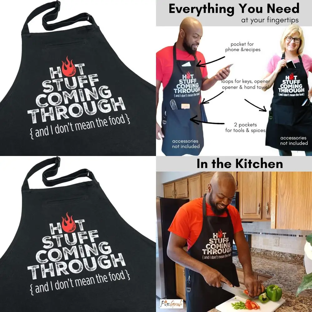 

Grill Master Apron - Unisex BBQ Accessory, Perfect Holiday or Dad's Day Present, Choose Gift Set or Single Apron
