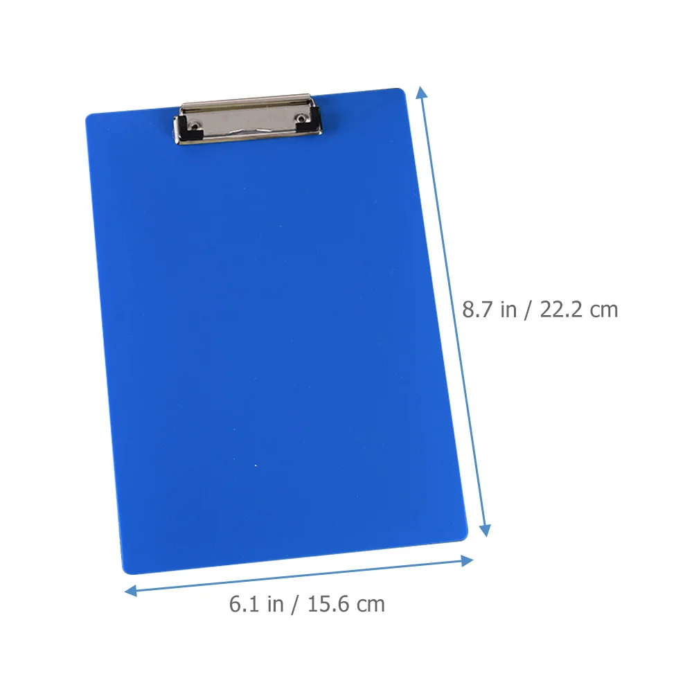 

4Pcs Clipboard Plastic Portable Writing Board File Organizer Office Document Clips Lightweight for Students Teachers