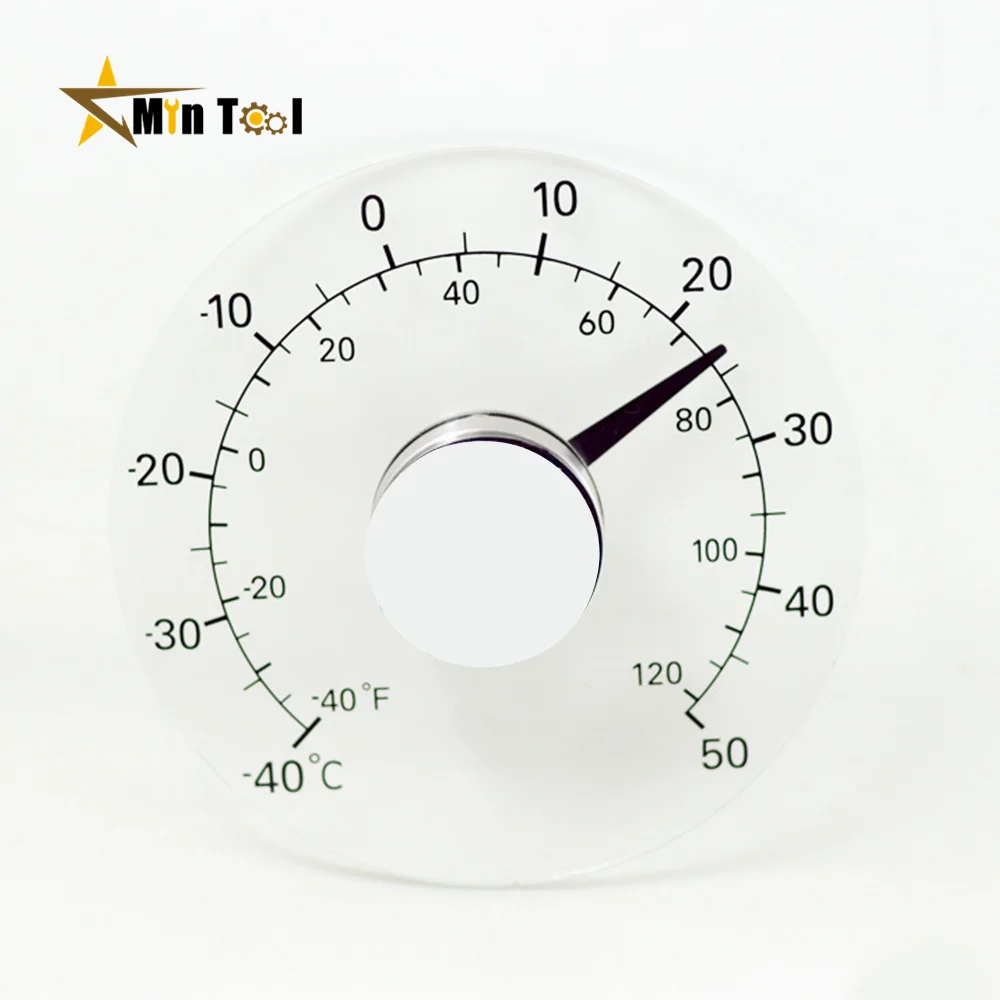 Thermometer Temperature Transparent Clear Outdoor Window Thermometer Clock Weather Tool for Home Supply