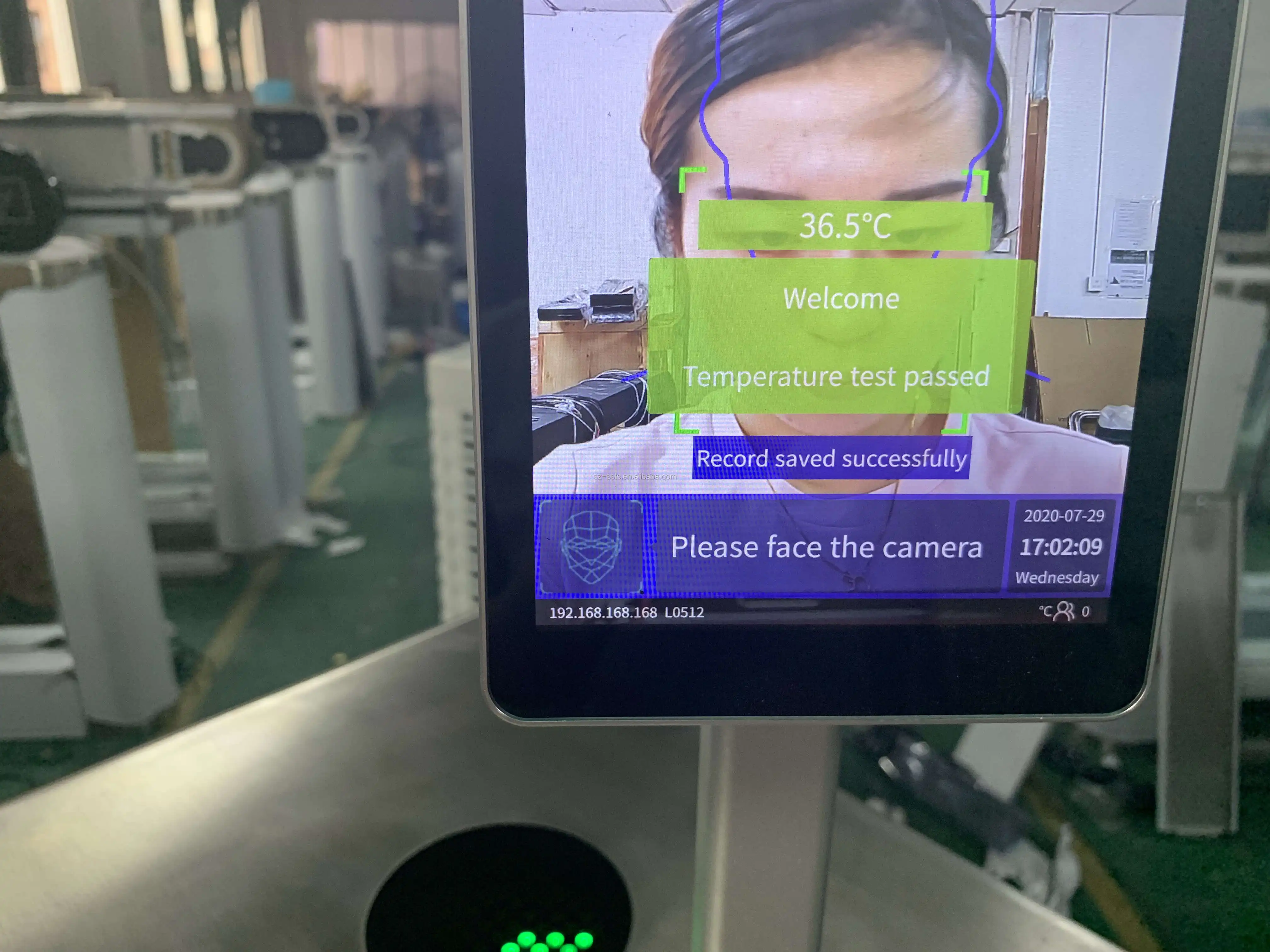 8 inch AI intelligent measurement time attendance sensor device machine face recognition access control system