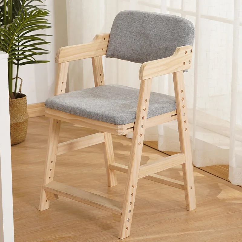 Children's Study Chair Elementary School Student Writing Chair Adjustable Backrest Solid Wood Dining Baby Dining Chair