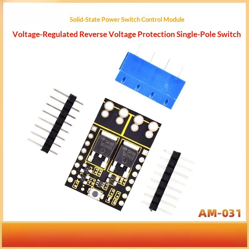 Solid state power switch control module, regulated reverse voltage protection, one-way switch