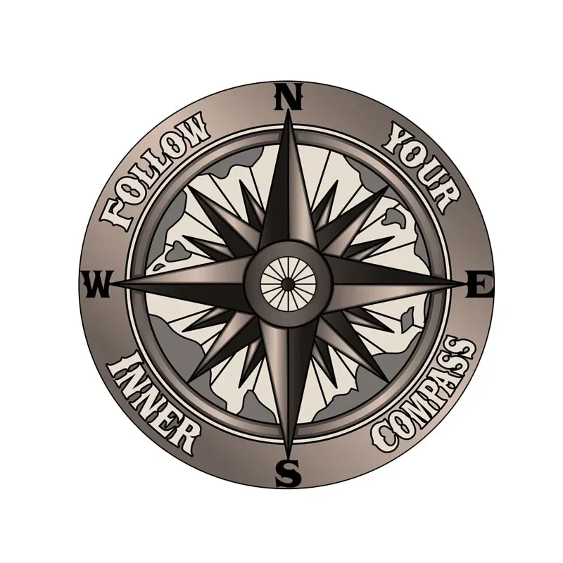 Personality Follow Your Inner Compass Interesting High-quality Car Sticker PVC, 10CM