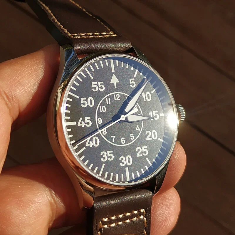 40mm Fashion Men's Army Pilot Watch Outdoor Waterproof Vh31 Movement Strong Luminous Large Dial Sapphire Glass Stainless Steel