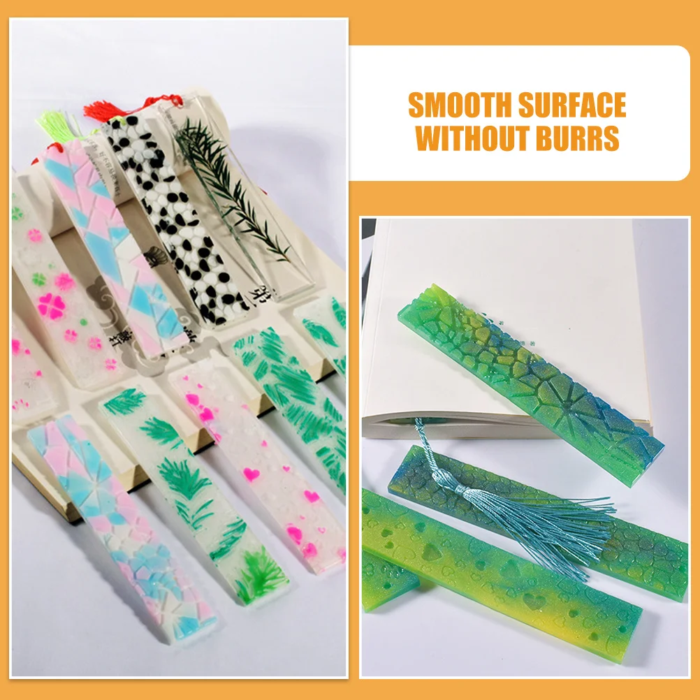 

2pcs Silicone Bookmark Molds For Epoxy Resin Diy Craft Making Book Marker Tools Reusable Smooth Student Stationery Jewelry