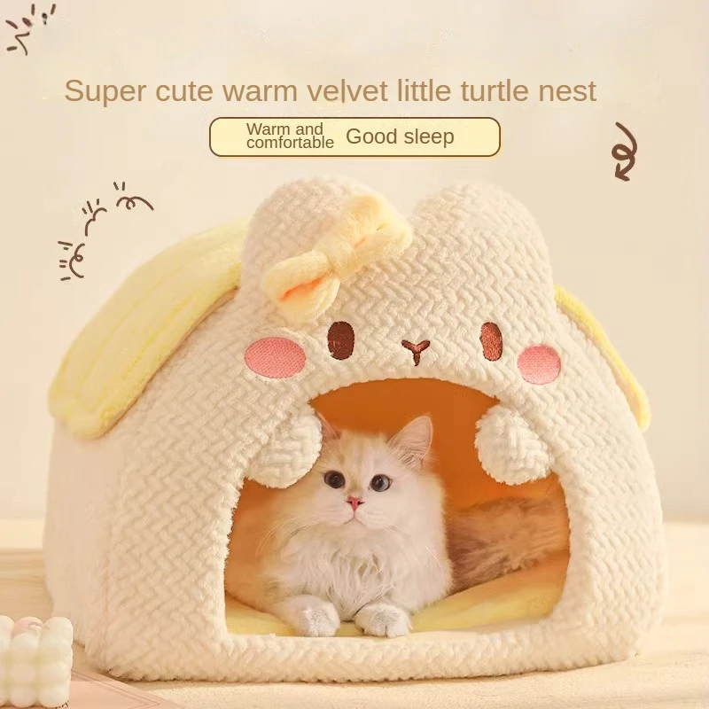 

Warm Enclosed Cat Sleeping Bag Winter Cat Safe Nest Cat House Winter Cat Bed