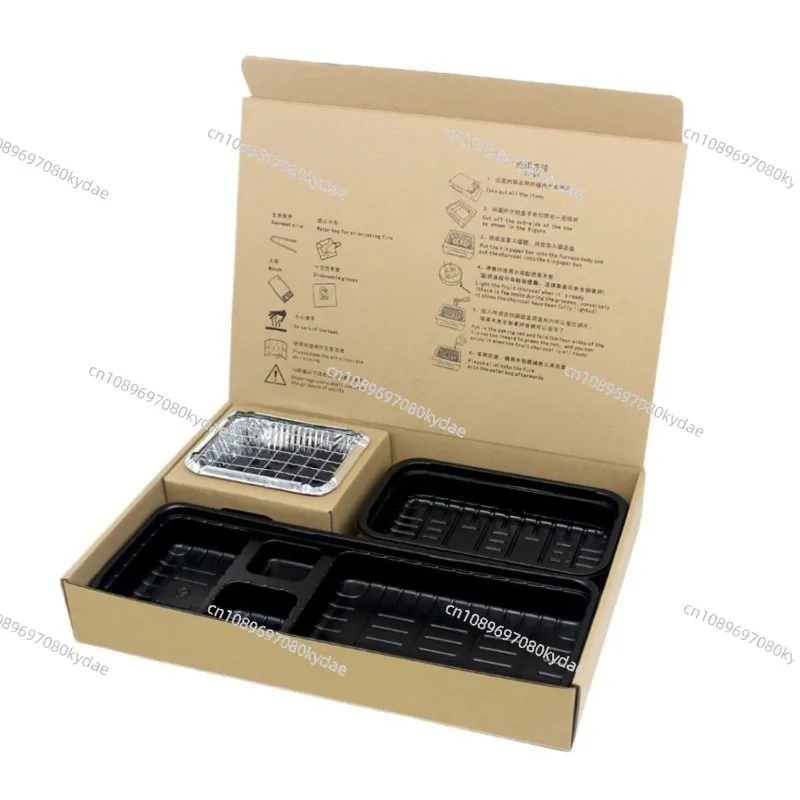 

Single Serving Bento Box with Charcoal Grill Mini BBQ Container for Takeout