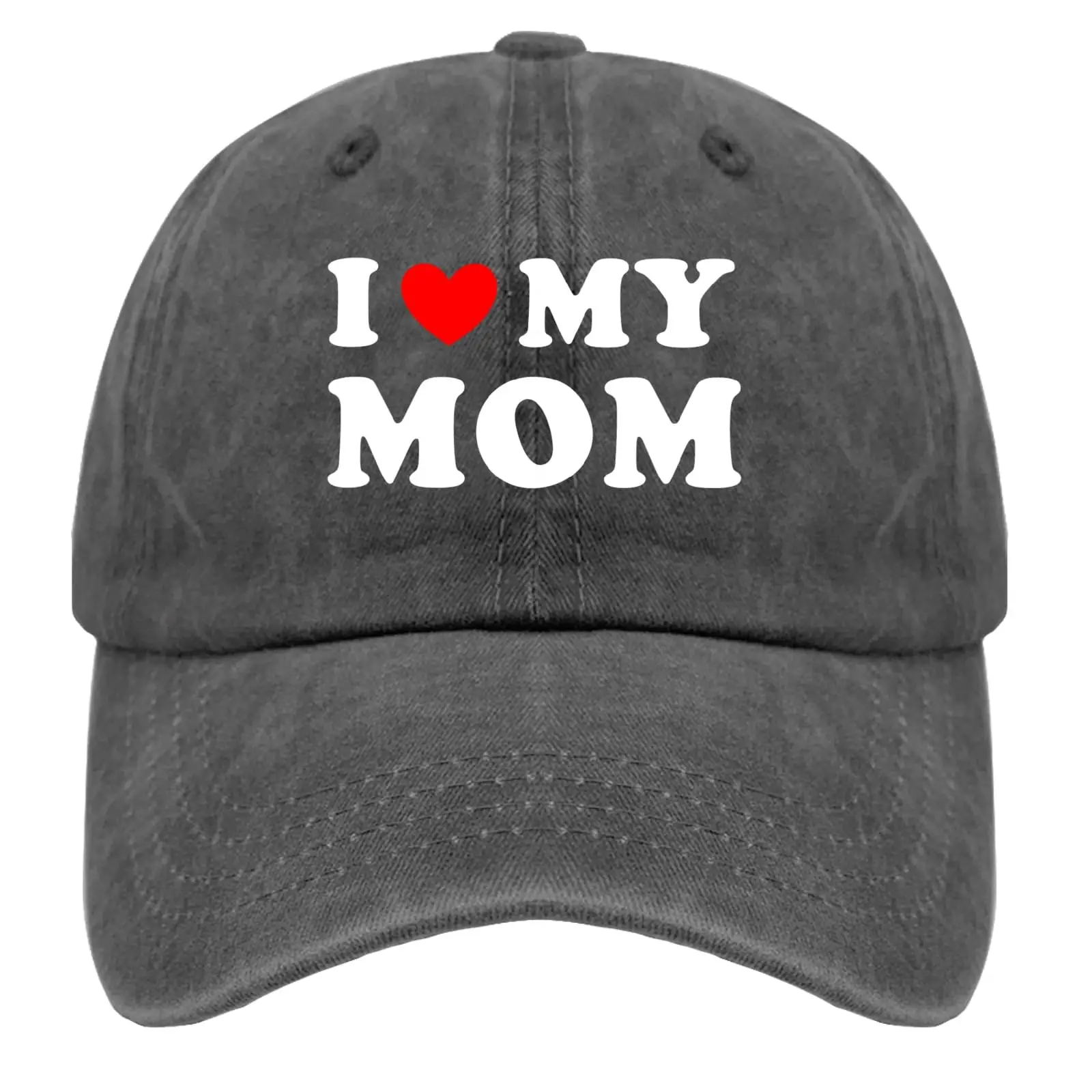 

I Love My MOM Hats America Hat Pigment Black Trucker Hats Women Gifts for Girlfriends Cycling Caps