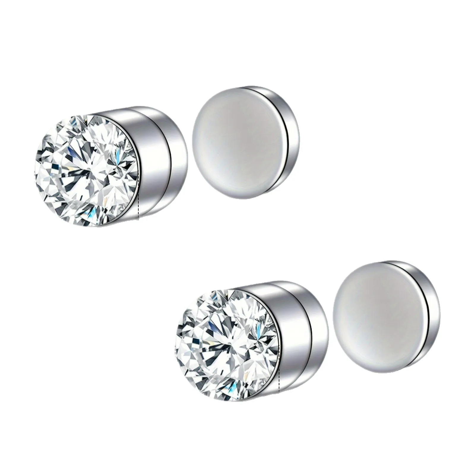 ZAKOL 1/8pcs Magnetic Faux Nose Studs Personalized Punk Style Fashion No Piercing Magnetic Ear Clip Unisex Jewelry