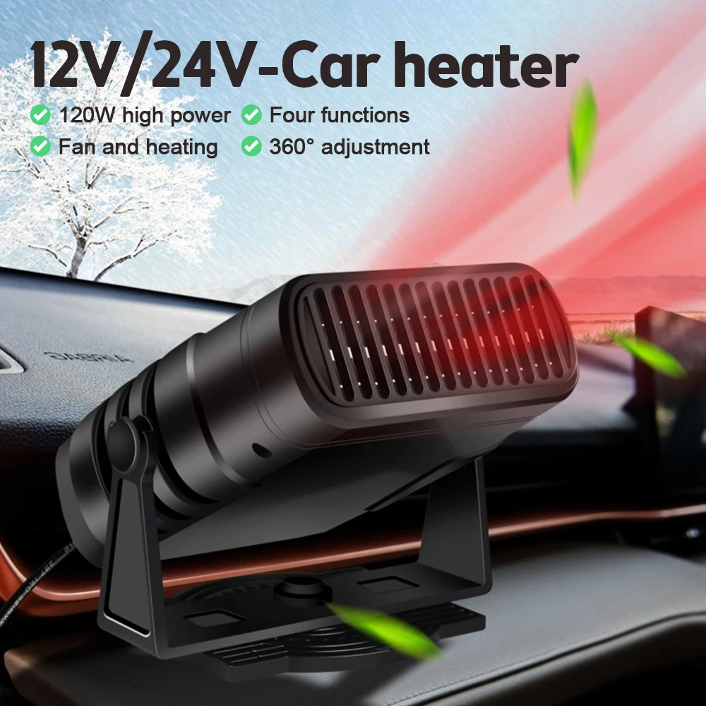 120W/200W Car Heating Fan Electric Cooling 360 Degree Rotation Auto Heater 12V/24V Auto Interior Accessories