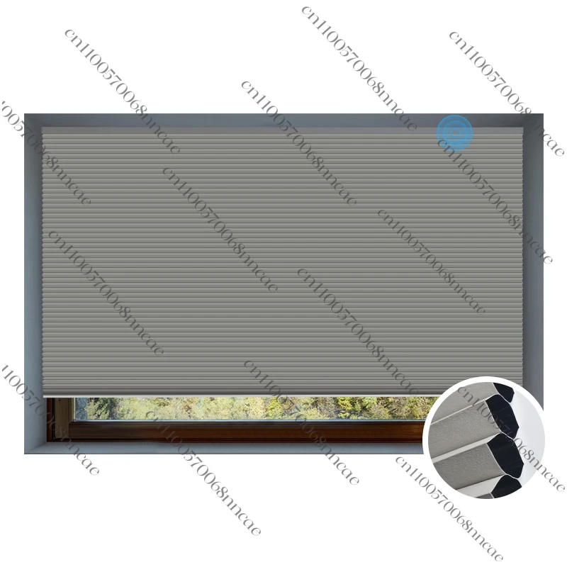 Intelligent blackout cordless lift heat insulation sound insulation automatic electric single honeycomb shutters