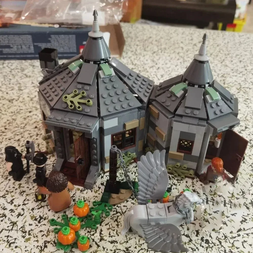 Moc filme magia mundo cabine & buckbeak resgate casa 75947 blocos de construção conjunto, fantasia castelo diy brinquedos educativos para crianças, ch