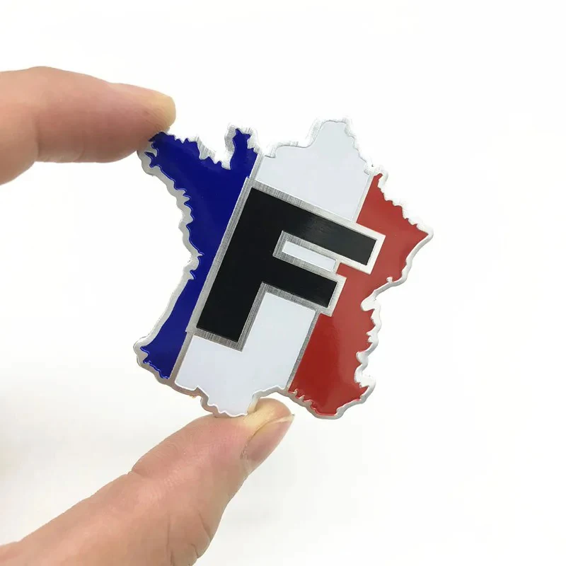 3D Aluminum France National Flag Map Car Styling Body Badge Emblem Decal Sticker Racing For Peugeot Citroen Renault Accessories