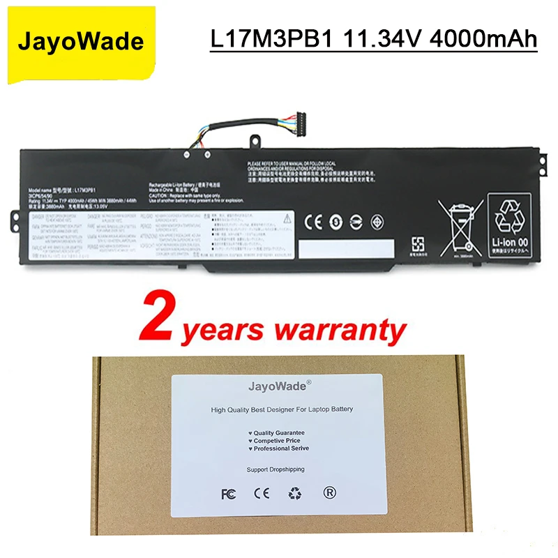 

Новый аккумулятор JayoWade L17M3PB1 для ноутбука Lenovo IdeaPad 330G 330-15ICH 330-17ICH серии L17D3PB0 L17C3PB0 5B10Q71252 5B10W67266