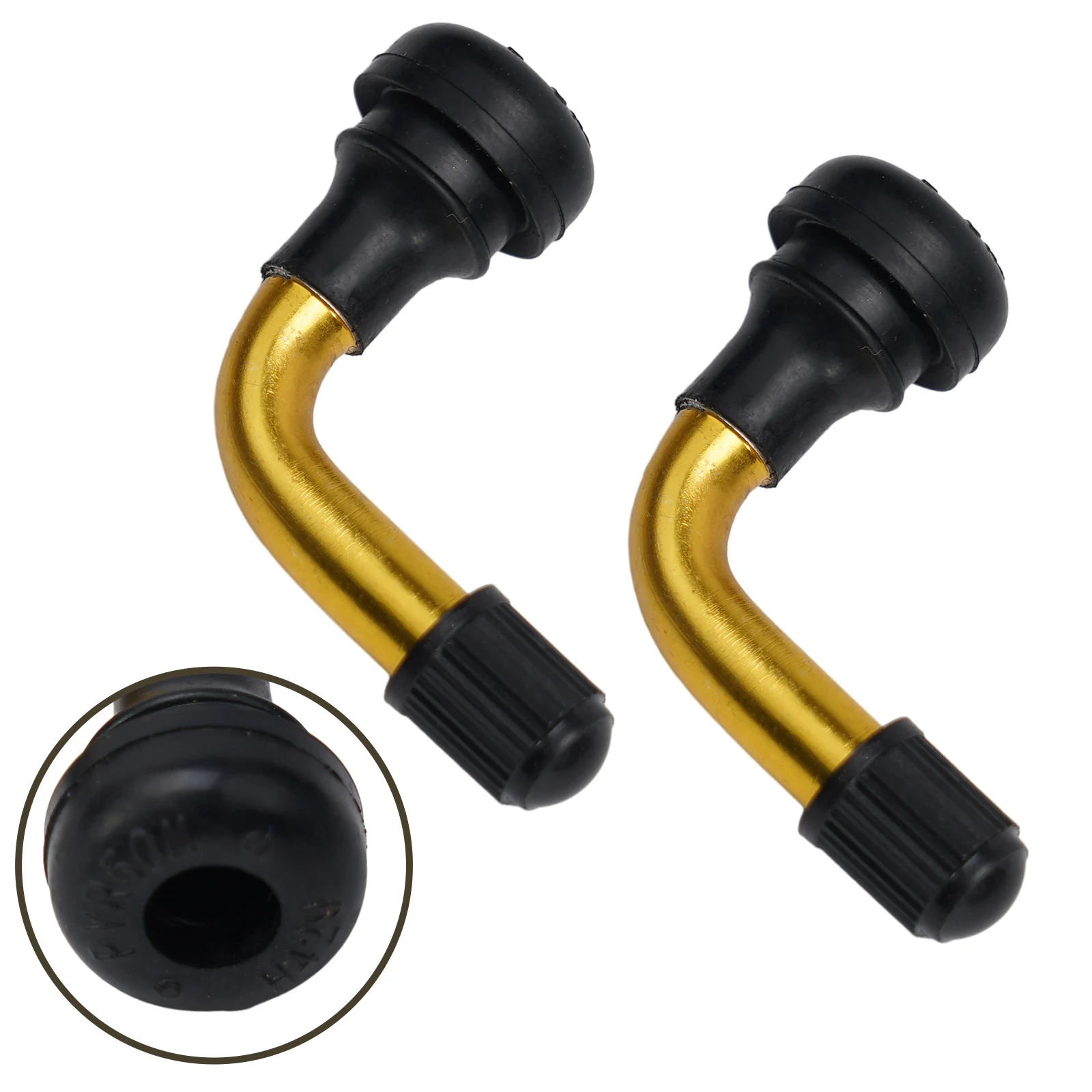 2pc Rubber Brass Angled Valve Stems Tubeless Tyre Electric Scooter Cycling PVR 70/60/50/45degree Bicycle Accessories 12/14/15mm