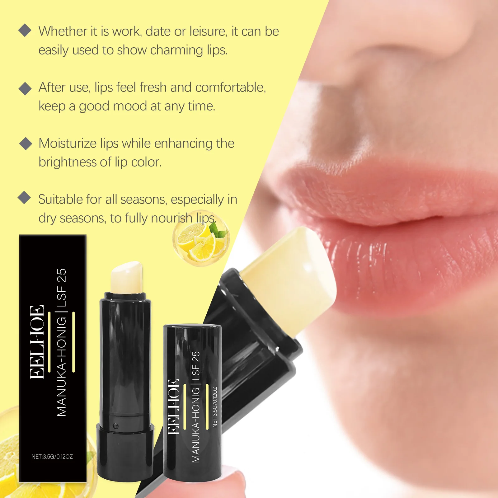 Honey Lemon Lip Balm Deep Moisturizing Prevent Lips From Drying Out and Cracking Repair Lip Barrier Daily Moisturizing Lip Balm
