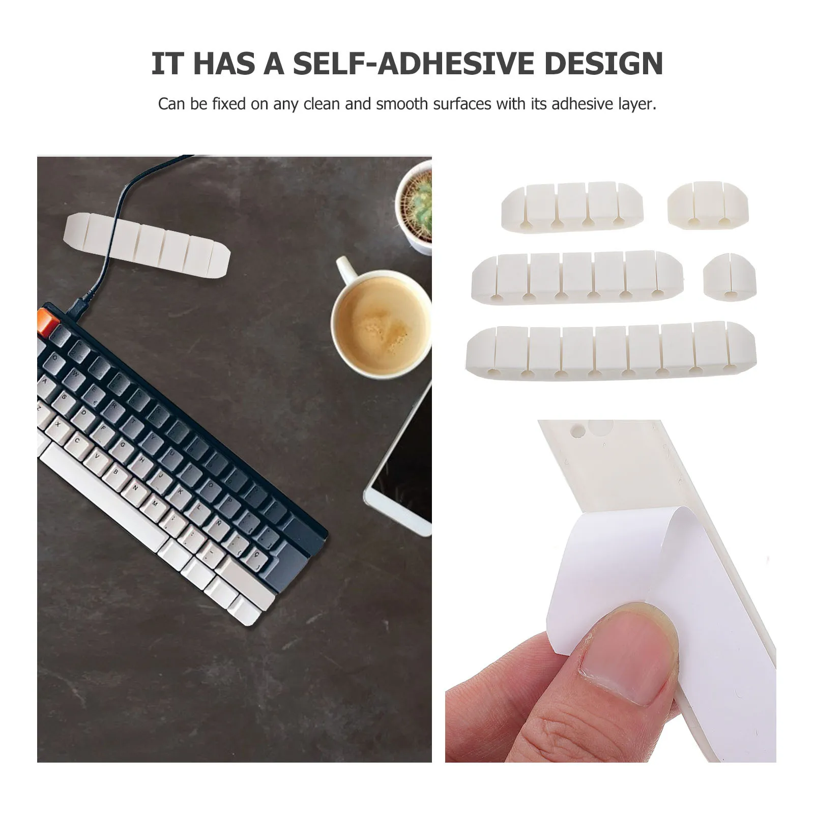 5Pcs Durable Cable Holder Adhesive Organizers Cord Fixing Rack Space Saver Adhesive Cable Organizers Cord Organizer