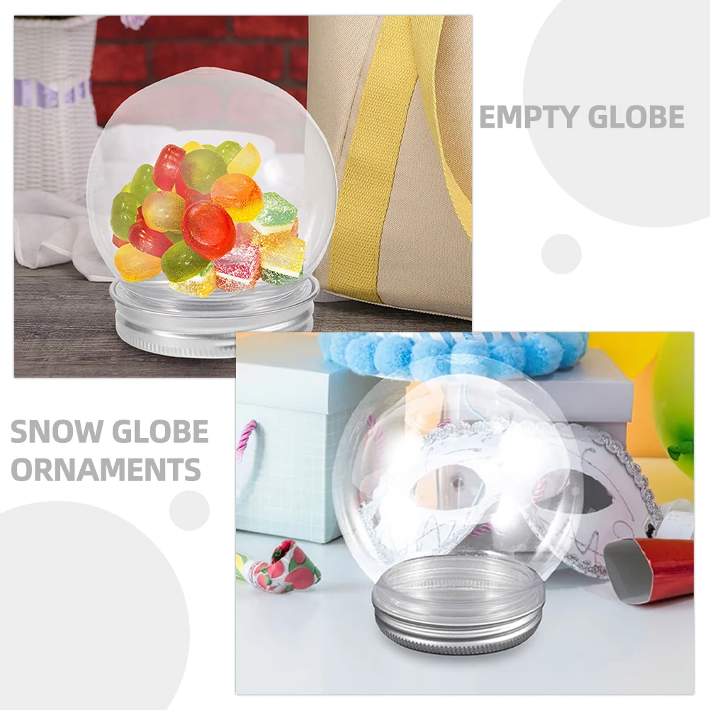 

6pcs Globe Candy Bottle Transparent Globes For 150ml Aluminum Cap Diy Snow Globe Empty Snow Globes Diy Crafts Project Kit