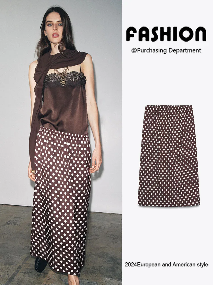 

Faionable A-Line Midi Skirt for Women Autumn New Arrival Polka Dot Versatile High Waist Design Ideal for Various Ocns