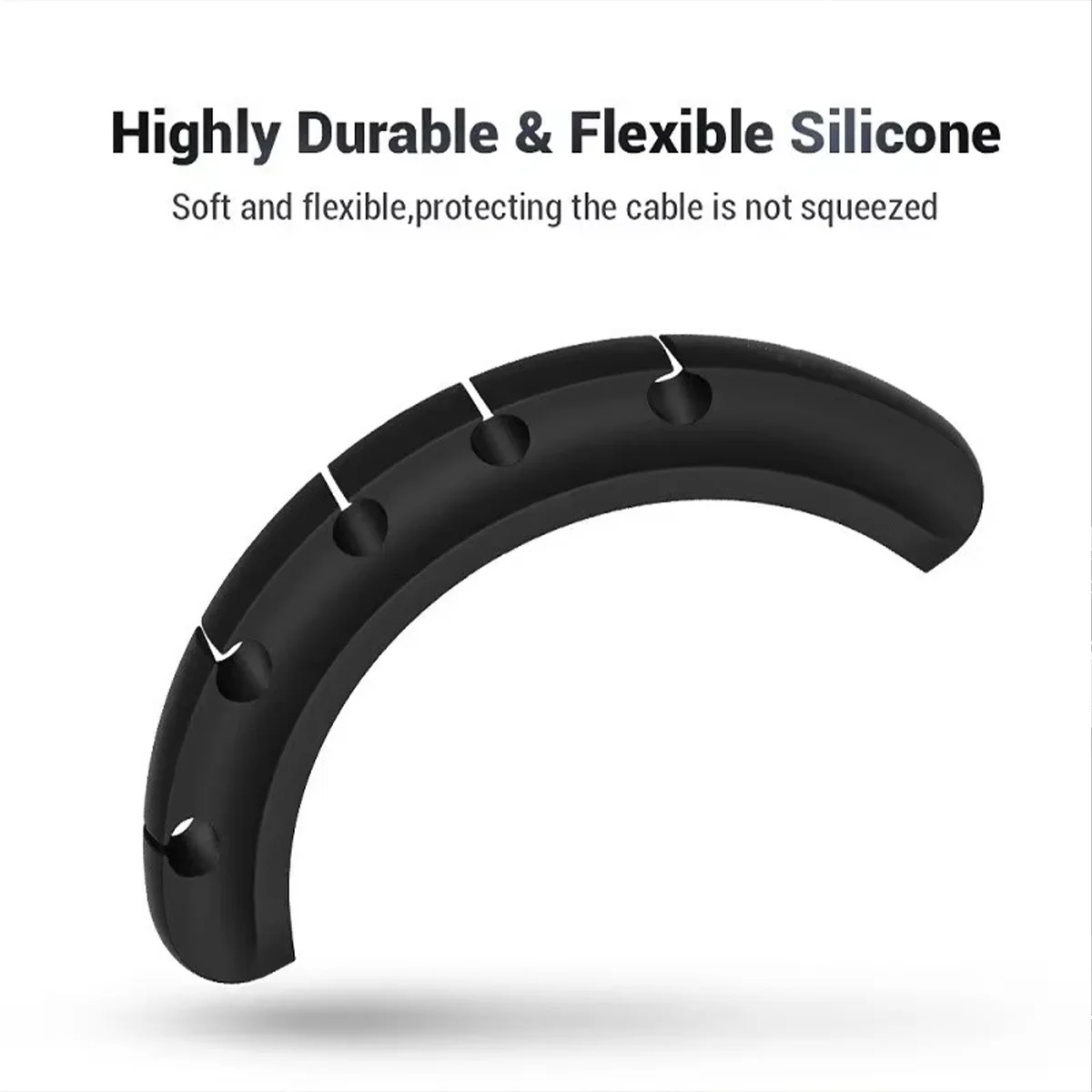 Silicone Self Adhesive Cable Organizer 3 5 7 Holes Desktop Wire Management Clips for Charging Cable Mouse Nightstand Wire Tidy