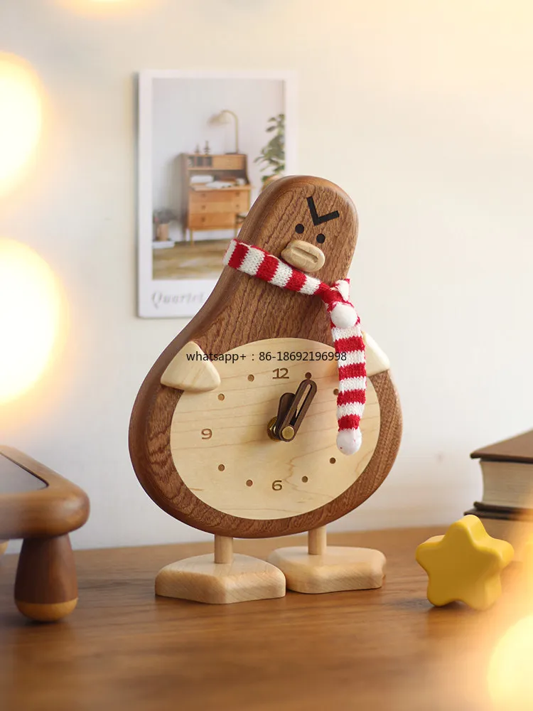 Cute Ugly Duckling Desk Clock Living Room Dining Room Home Creative Clock Nordic Log Style