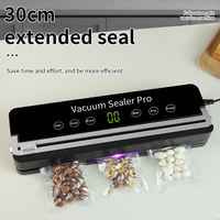 120W Vacuum Sealer Machine for Kitchen 30cm Sealing Built-in Cutter & Removable Drip Tray EU Plug Compact & Efficient