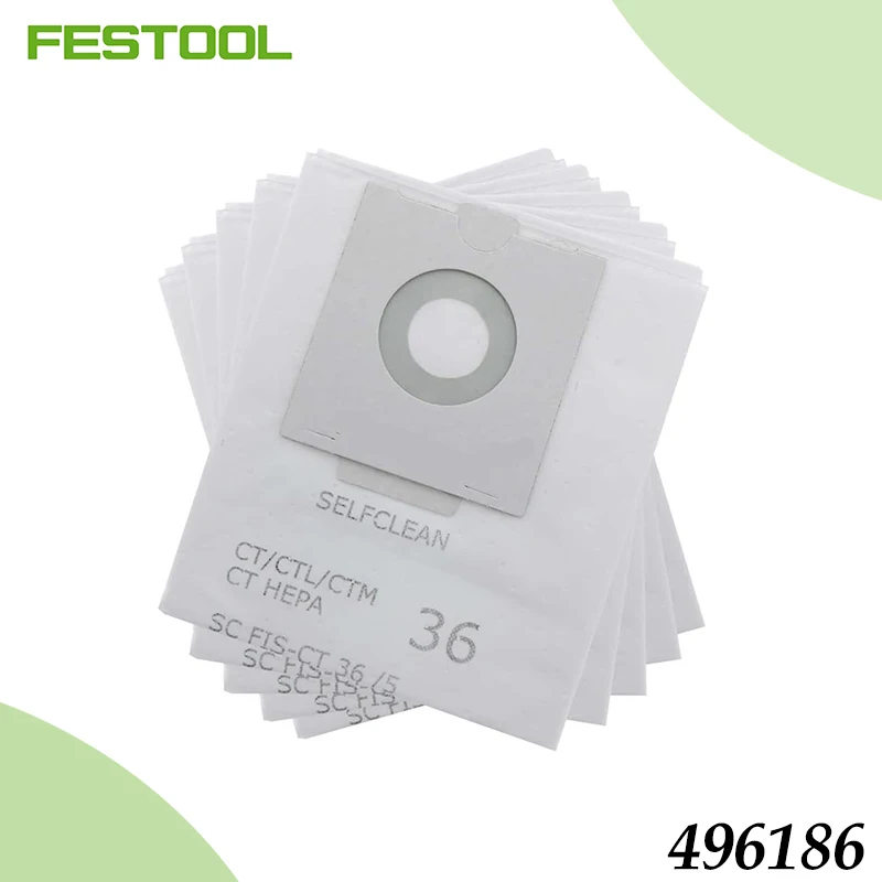festool-496186-filter-bags-5-pack-self-cleaning-dust-bags-for-ct-36-ctl-36-ctm-36-series-vacuums