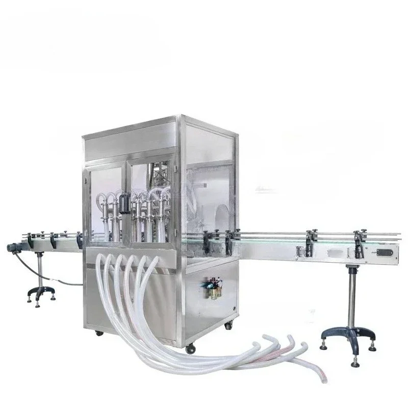 ZS-YTDC6 Riempitrice liquida lineare per shampoo con pompa a pistone a 6 teste completamente automatica con copertura antipolvere