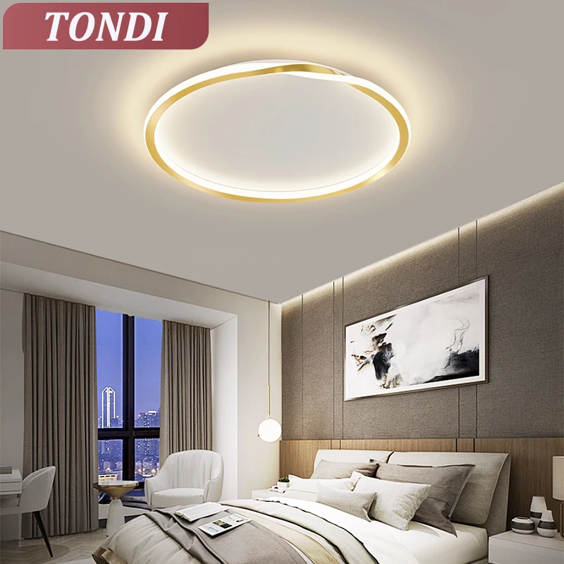 Plafonnier Rond LED Simple pour Chambre à Coucher, Salon, Bureau, Couloir, Lustre, Lampes Décoratives pour la Maison, Nouveau