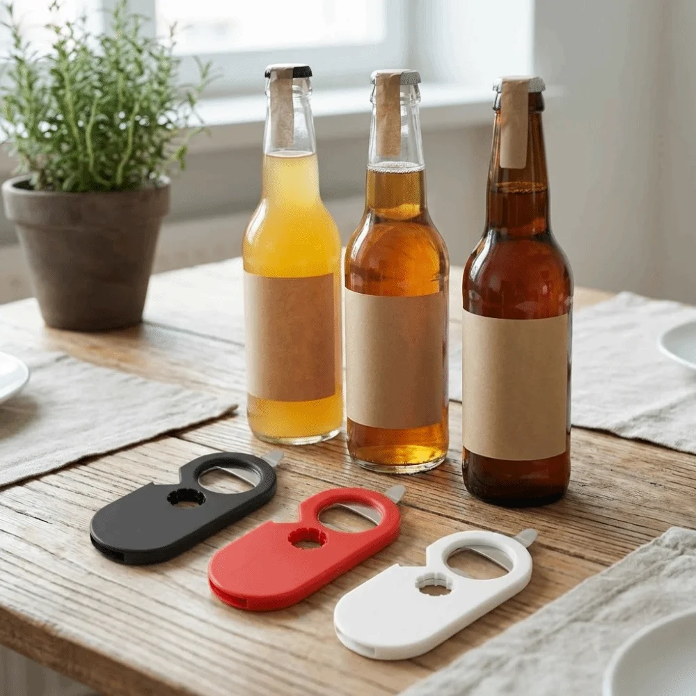 1/3PCS 5-In-1 Magnetic Bottle Opener Lightweight Strong Sticky Can Opener Ergonomic Easy Open Cap Fridge Magnet Opener