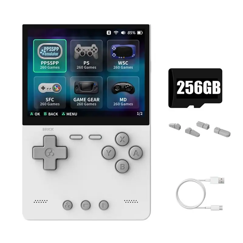 Hot-BRICK Handheld Game Console 256GB Portable Linux Video Game Console 3.2Inch 1024X768 IPS Screen Retro Game Controller B