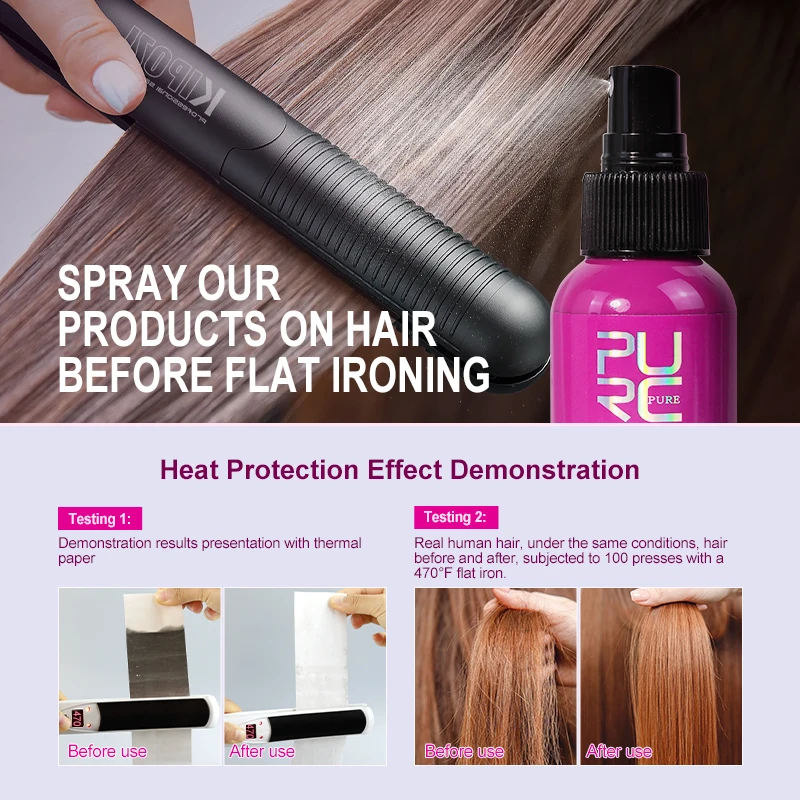 PURC Heat Protection Spray Argan Oil Smoothing Straightening Professional Keratin Hair Treatment Hair Care Products