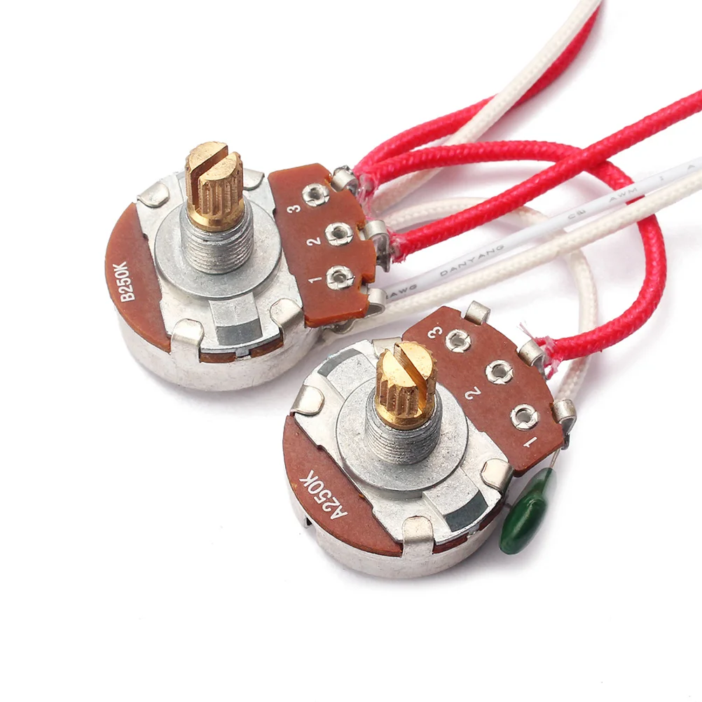 

1Set Guitar Wiring Harness Kit 3 Way Toggle Switch 1 Volume 1 Tone Pot Jack 250k Reliable Durable Guitar Wiring Harness