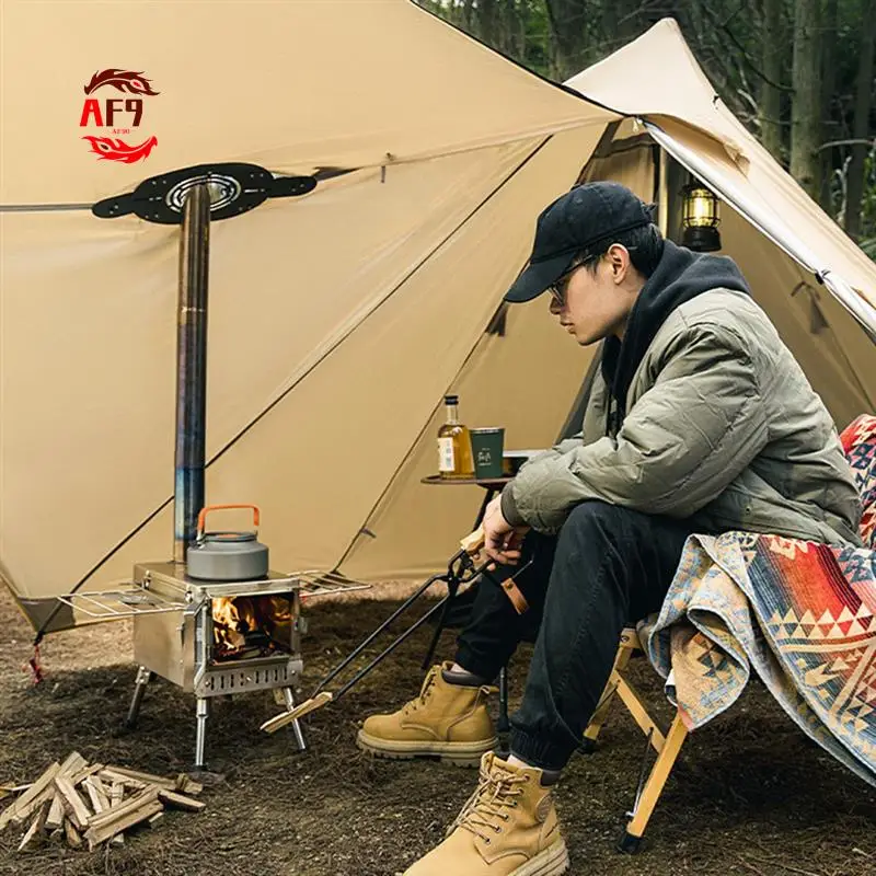 

AF90-HIKEMAN Hot Tent Stove Jack With Chimney Hole Protection Highly Flame Retardant For Hiking Outdoor Fireproof Tents Fireplac