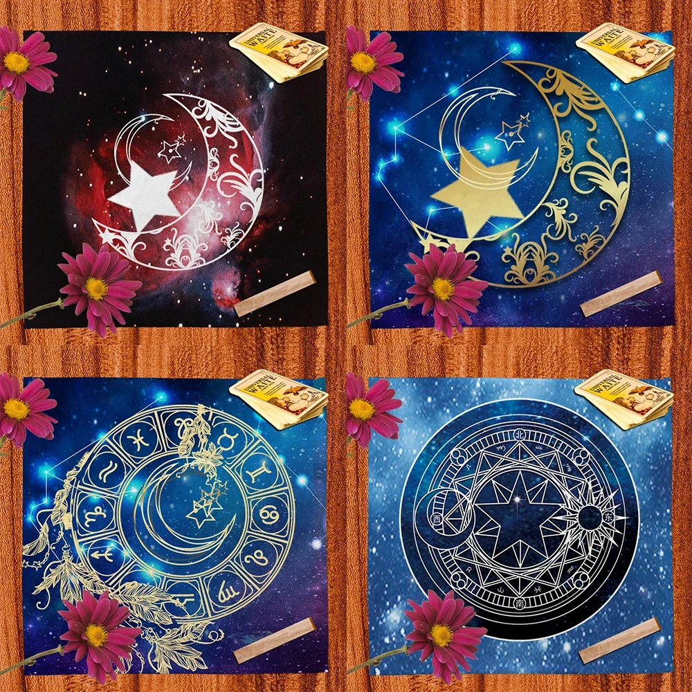Tarot Card Tablecloth Velvet Altar Cloth Astrology Oracle Mat Divination Special Crystal Balance Wheel
