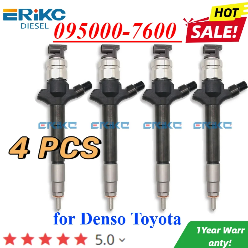 4 قطعة 095000-7600 095000-7601 جديد حاقن الديزل 095000-7602 لتويوتا أفينسيس 23670-0913023670-0R160 23670-09200