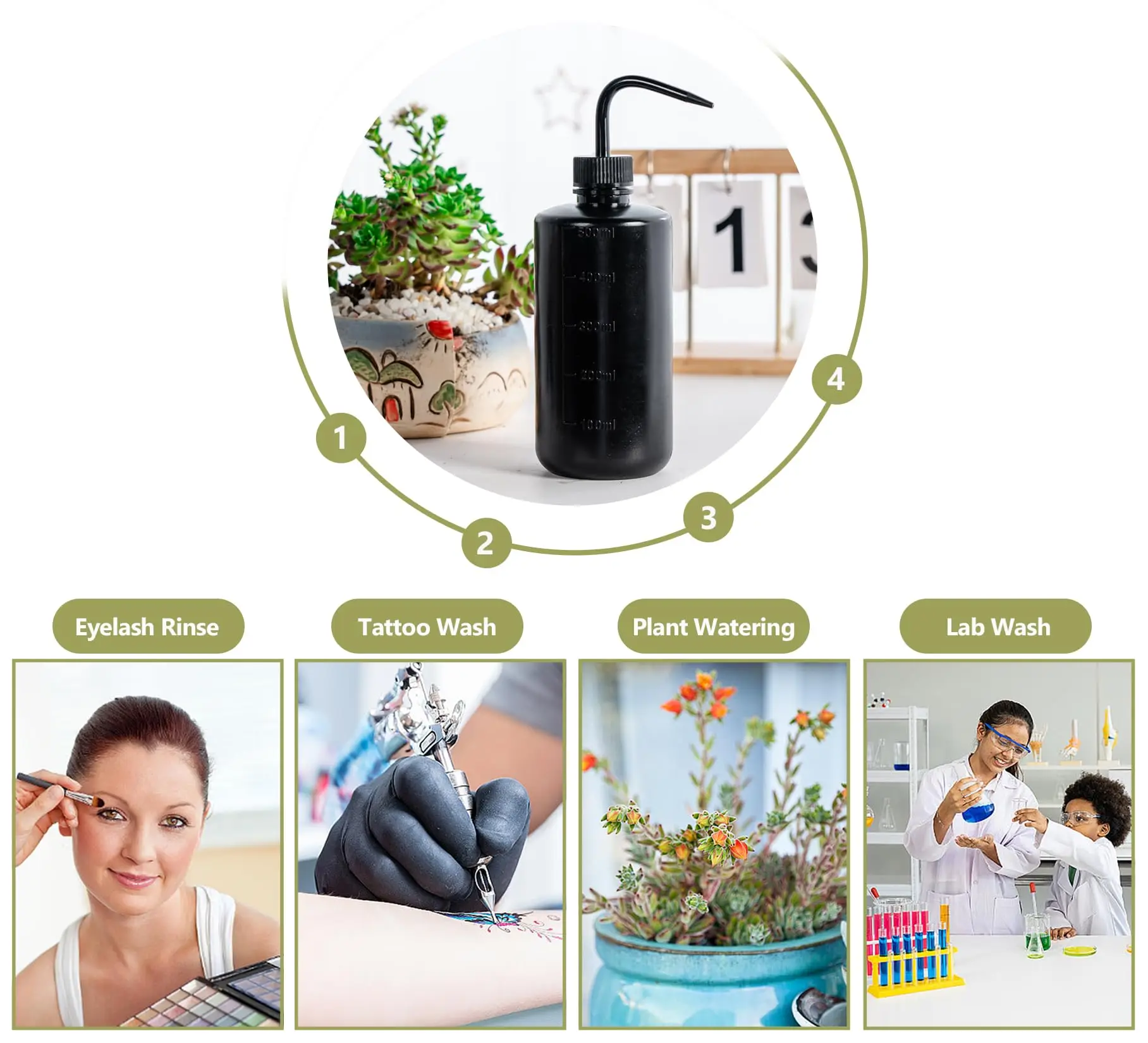 Tattoo Wash Bottle 1Pcs Safety Rinse Bottle Watering Tools, Tattoo Supplies, Irrigation Squeeze Sprinkling Can Wash Bottle