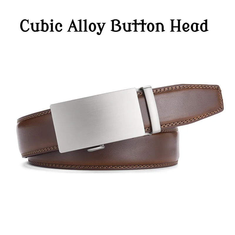 Men's Business Belt Simple Smooth Genuine Leather Belt